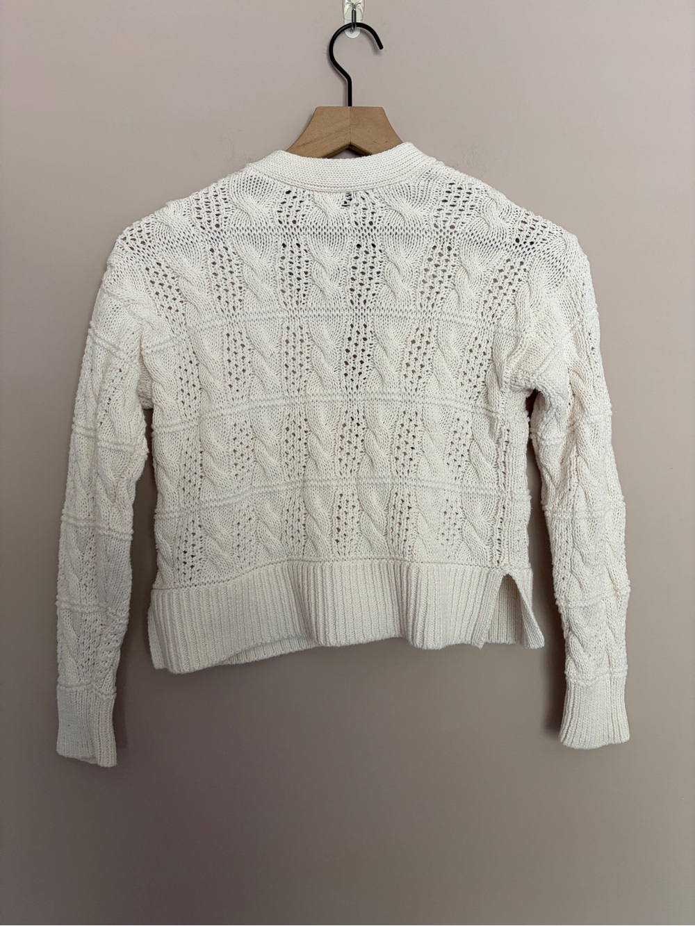 Madewell Open Cable-Stitch Cardigan Sweater Ivory XS - Picture 4 of 6